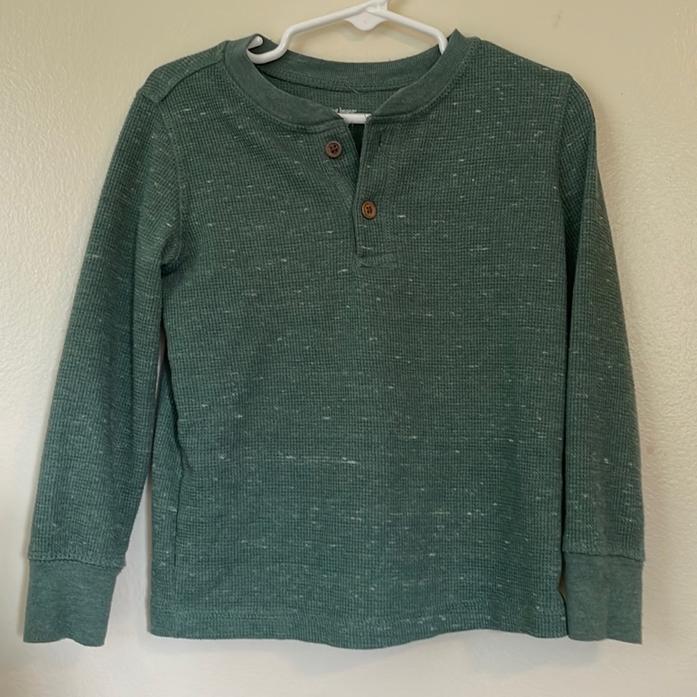 Toddler boys long sleeve waffle knit sweater